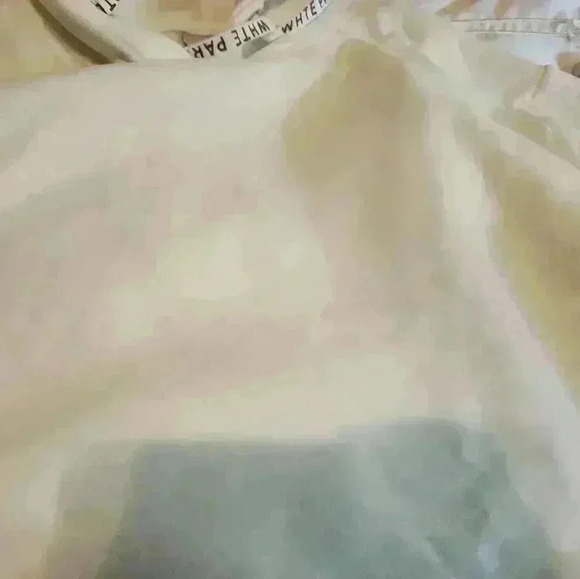 WHITE Paris Cropped Hoodie 100% Cotton Fleece White Rose Embroidery - Picture 11 of 16